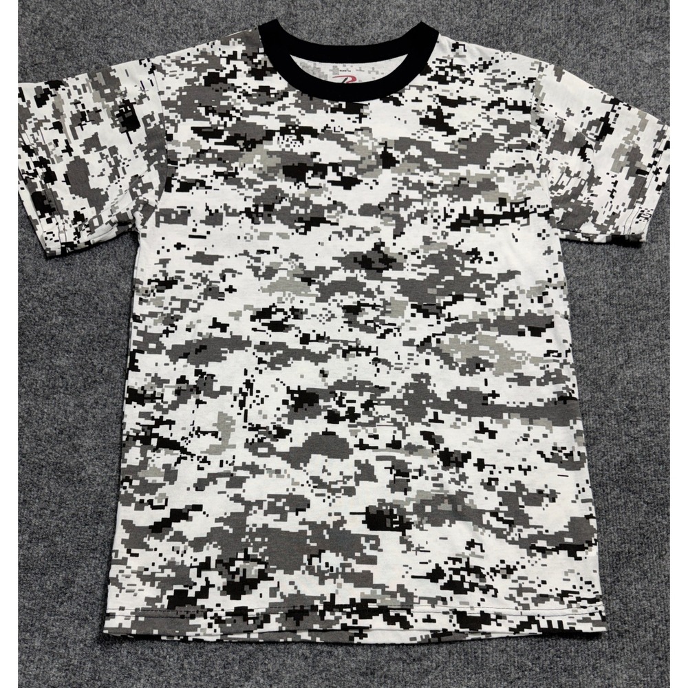 Rothco Mens Digital Camo T-Shirt White Gray Black Tactical Pixelated Size M